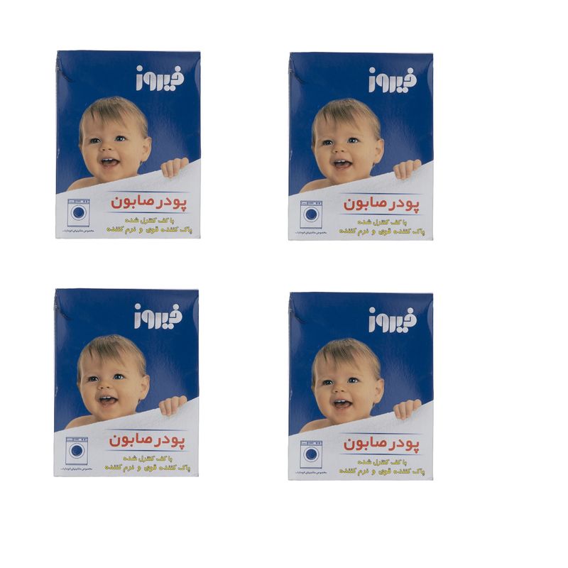 پودر صابون فیروز مخصوص ماشین لباسشویی کد 01 وزن 400 گرم بسته 4 عددی